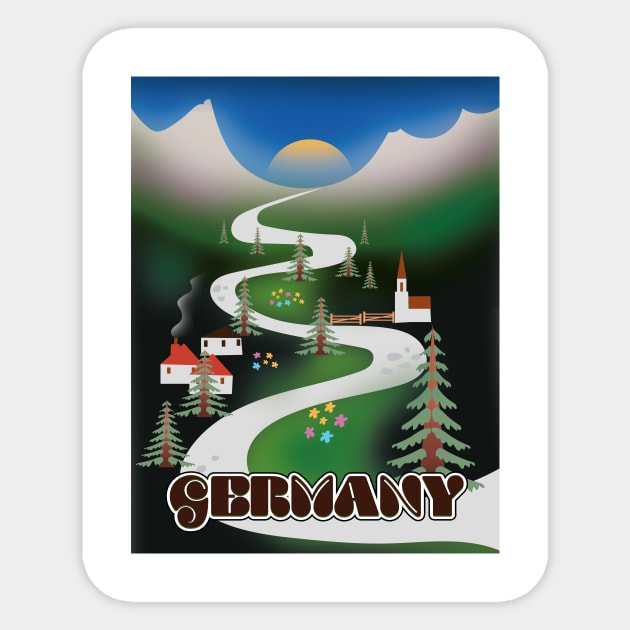 Germany Vintage travel poster Sticker by nickemporium1